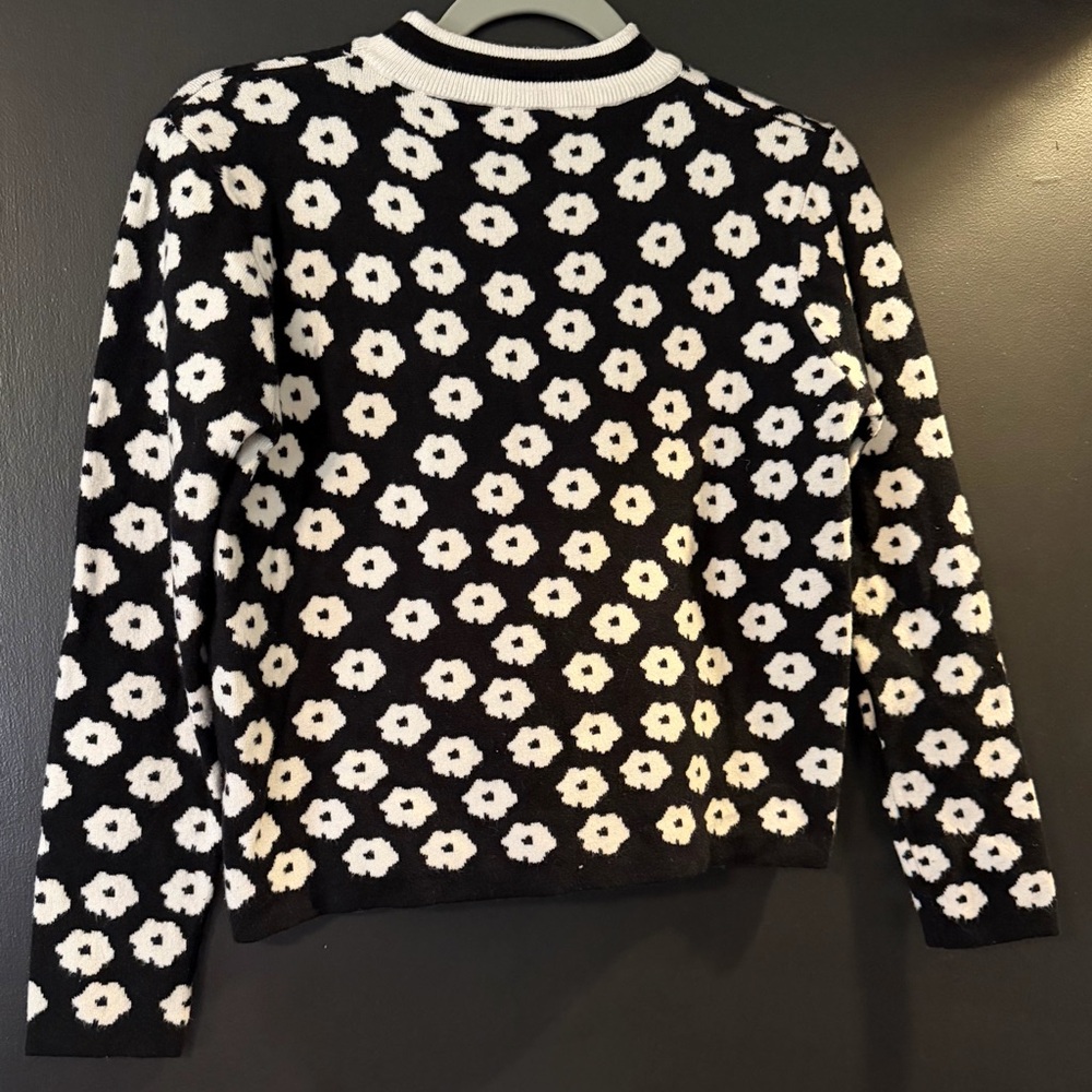 Black And White Floral Sweater